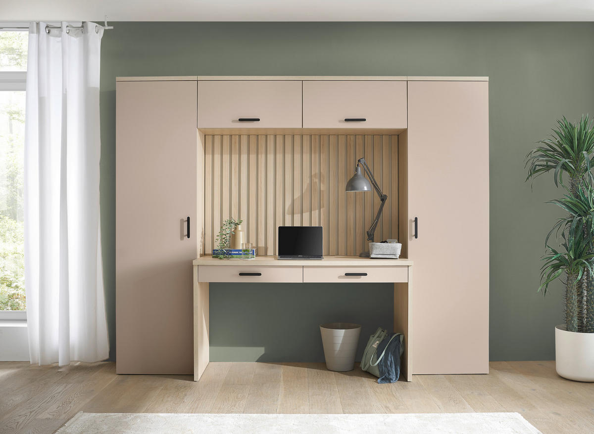 Bürokombination - Kaschmir/Eichefarben, MODERN, Holzwerkstoff (250/200/60cm) - MID.YOU