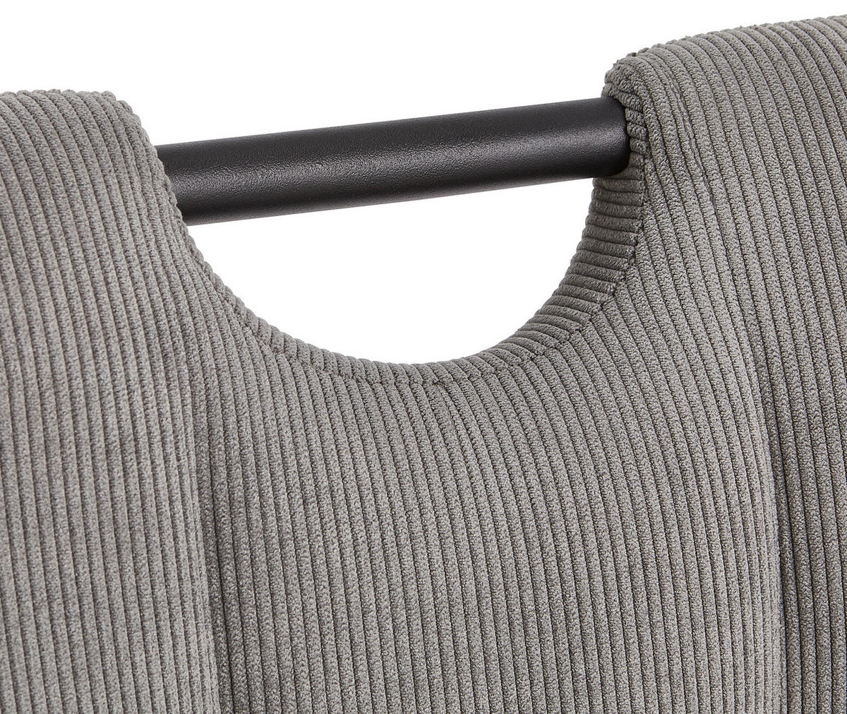 SCHWINGSTUHL  in Eisen Cord  - Schwarz/Grau, MODERN, Textil/Metall (49/98/61cm) - Livetastic