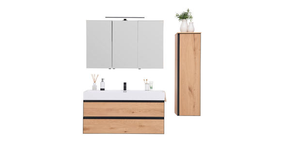 BADEZIMMER  in 120 cm  - Eichefarben/Schwarz, MODERN, Holz (120cm) - Dieter Knoll