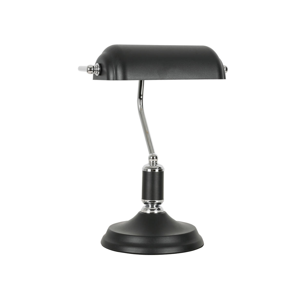 STOLNÍ LAMPA, E27, 26,5/18/37 cm - černá/barvy chromu, Konvenční, kov (26,5/18/37cm) - Novel