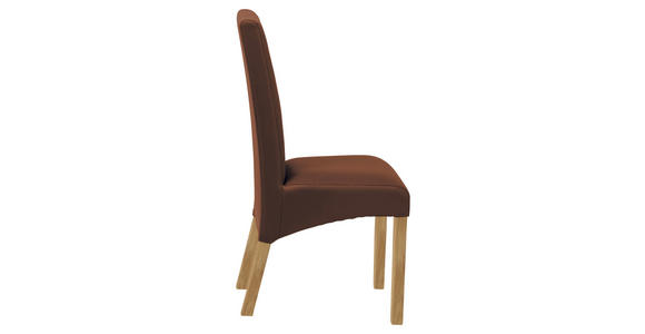 STUHL Lederlook Eichefarben, Kastanienfarben - Kastanienfarben/Eichefarben, KONVENTIONELL, Holz/Textil (47/102/57cm) - Carryhome