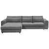 ECKSOFA in Cord Anthrazit  - Anthrazit/Schwarz, Konventionell, Holzwerkstoff/Kunststoff (194/333cm) - MID.YOU
