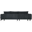ECKSOFA  in Chenille Dunkelgrau  222/279 cm  - Dunkelgrau/Schwarz, KONVENTIONELL, Kunststoff/Textil (222/279cm) - Hom`in