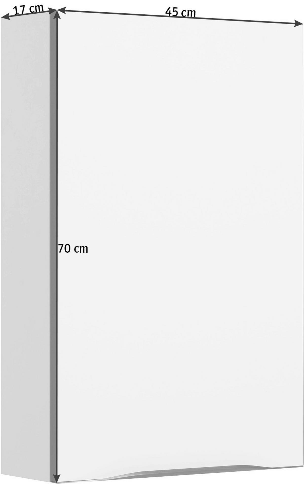 HÄNGESCHRANK 45/70/17 cm  - Anthrazit/Weiß, KONVENTIONELL, Glas/Holzwerkstoff (45/70/17cm) - Sadena