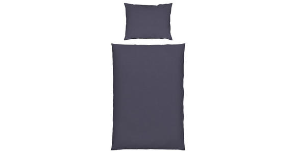 Bettwäsche Milena 140/200cm Anthrazit - Anthrazit, KONVENTIONELL, Textil - Luca Bessoni