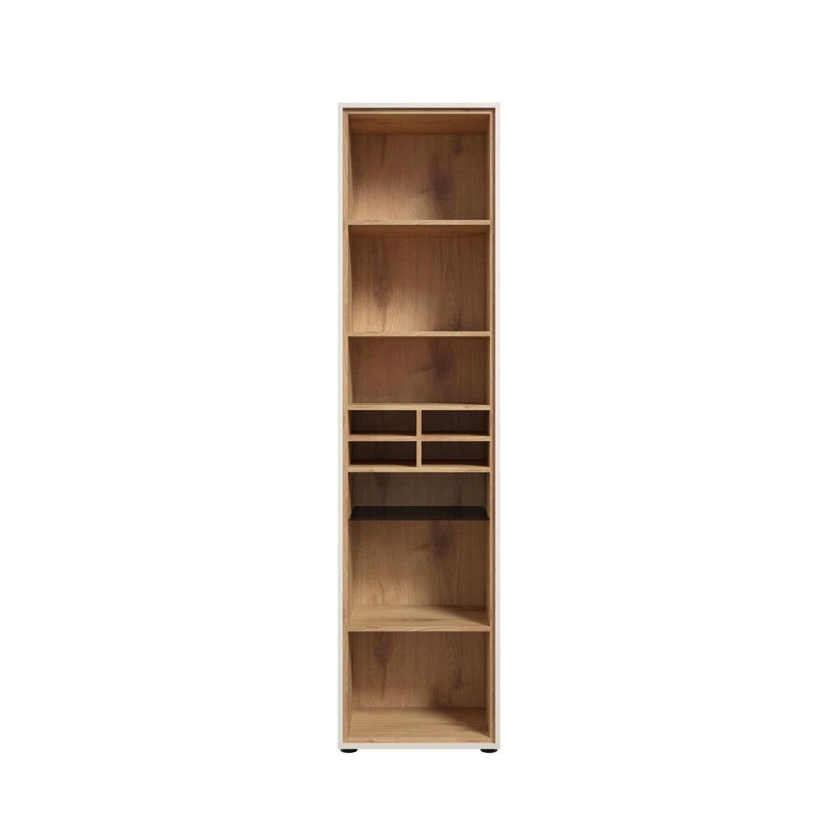 AKTENREGAL Eichefarben, Kaschmir  - Kaschmir/Eichefarben, MODERN, Glas/Holzwerkstoff (50/201/43cm) - Novel