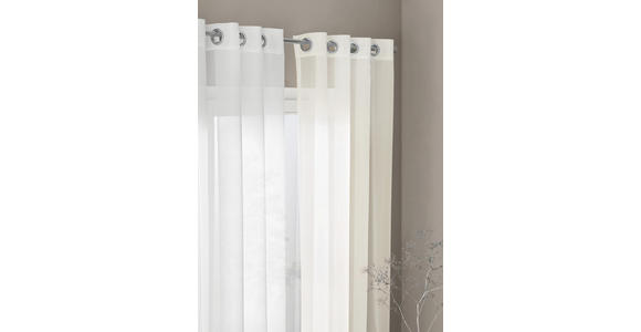 ÖSENVORHANG transparent - Weiß, Basics, Textil (140/245cm) - Boxxx