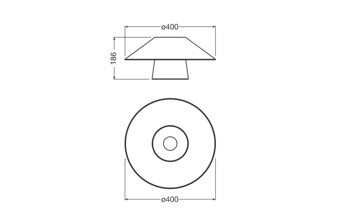 DECKENLEUCHTE  40/18.6 cm    - Hellbraun, Natur, Naturmaterialien/Metall (40/18.6cm) - Osram