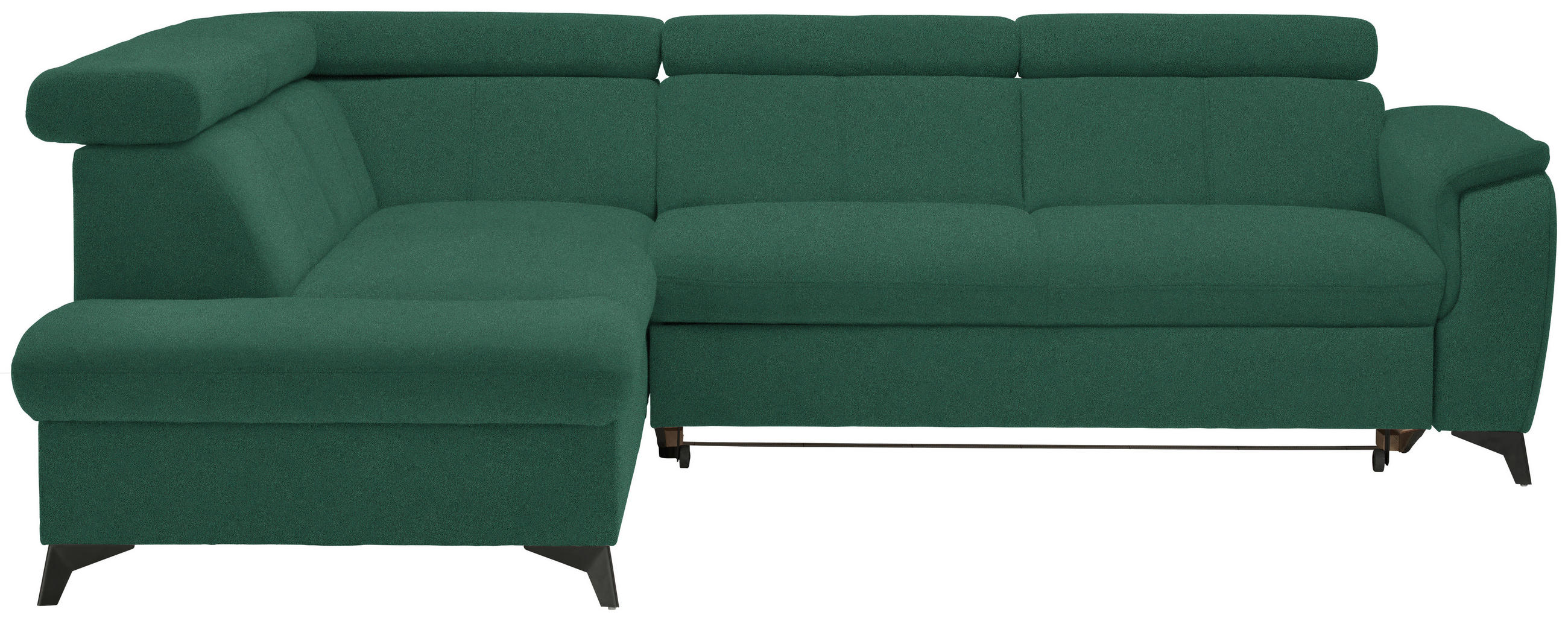 ECKSOFA PRAG in Mikrofaser Türkis  - Türkis/Schwarz, Design, Textil/Metall (203/260cm) - Stylife