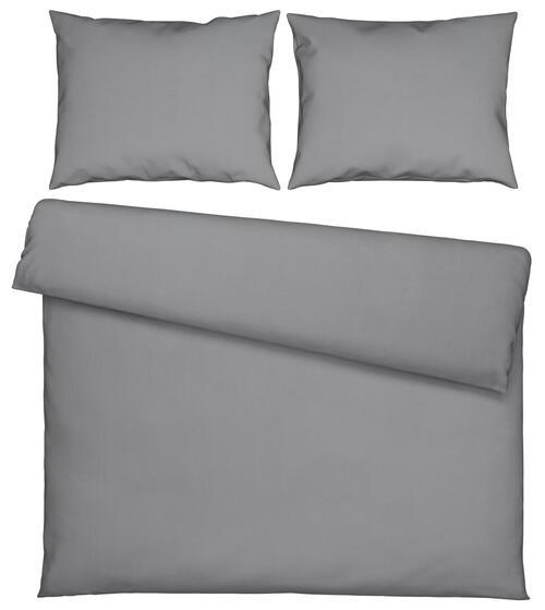 POVLEČENÍ, satén, šedá, 200/200 cm - šedá, Basics, textil (200/200cm) - Novel