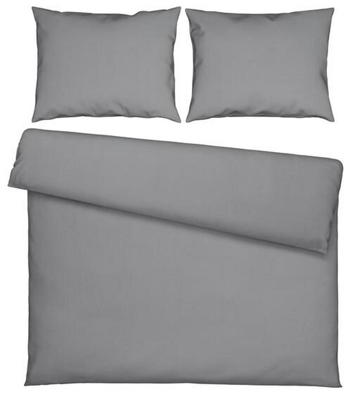 POSTEĽNÁ BIELIZEŇ, satén, sivá, 200/200 cm - sivá, Basics, textil (200/200cm) - Novel