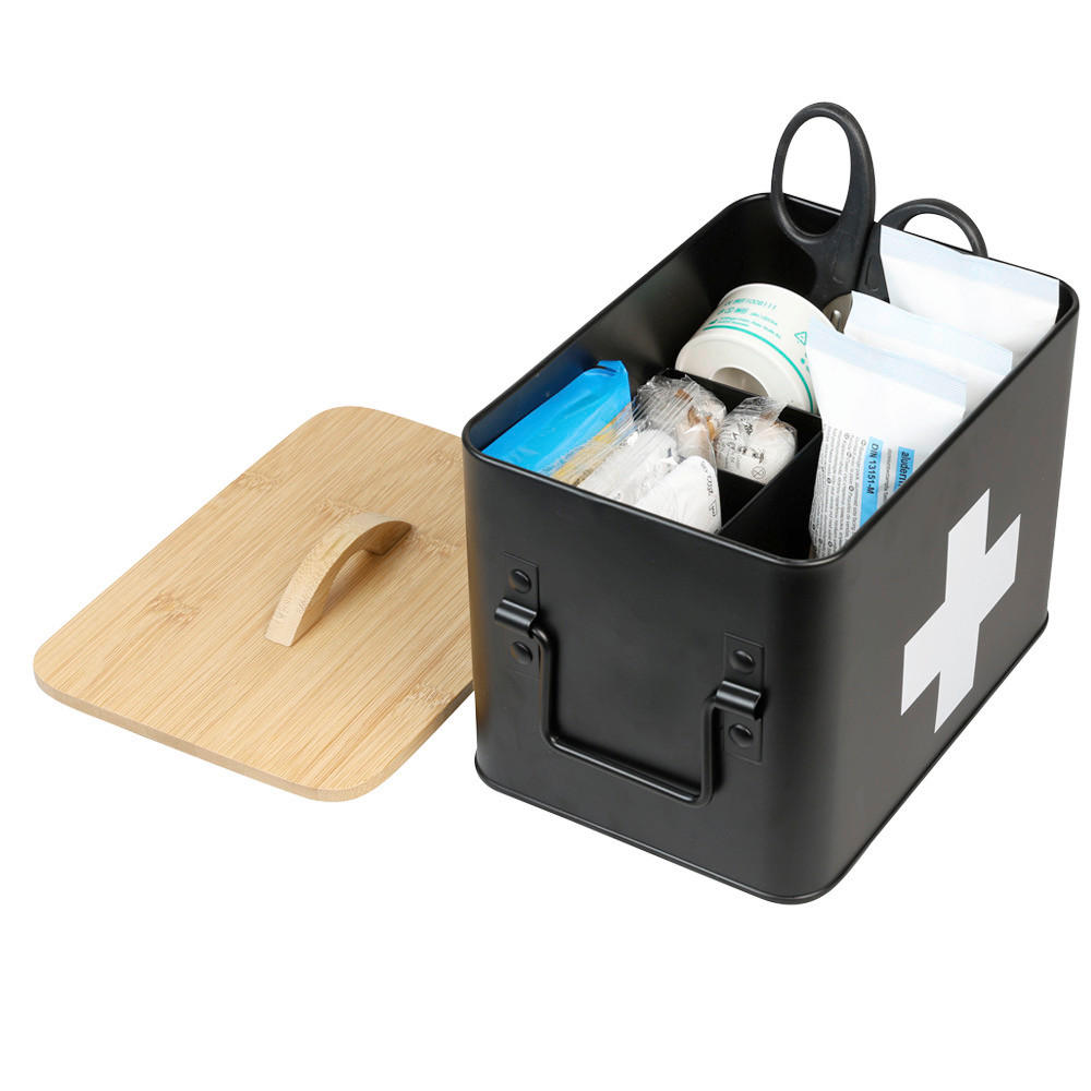 Kesper Aufbewahrungsbox Natur, Schwarz 22.4x18x15.5 cm