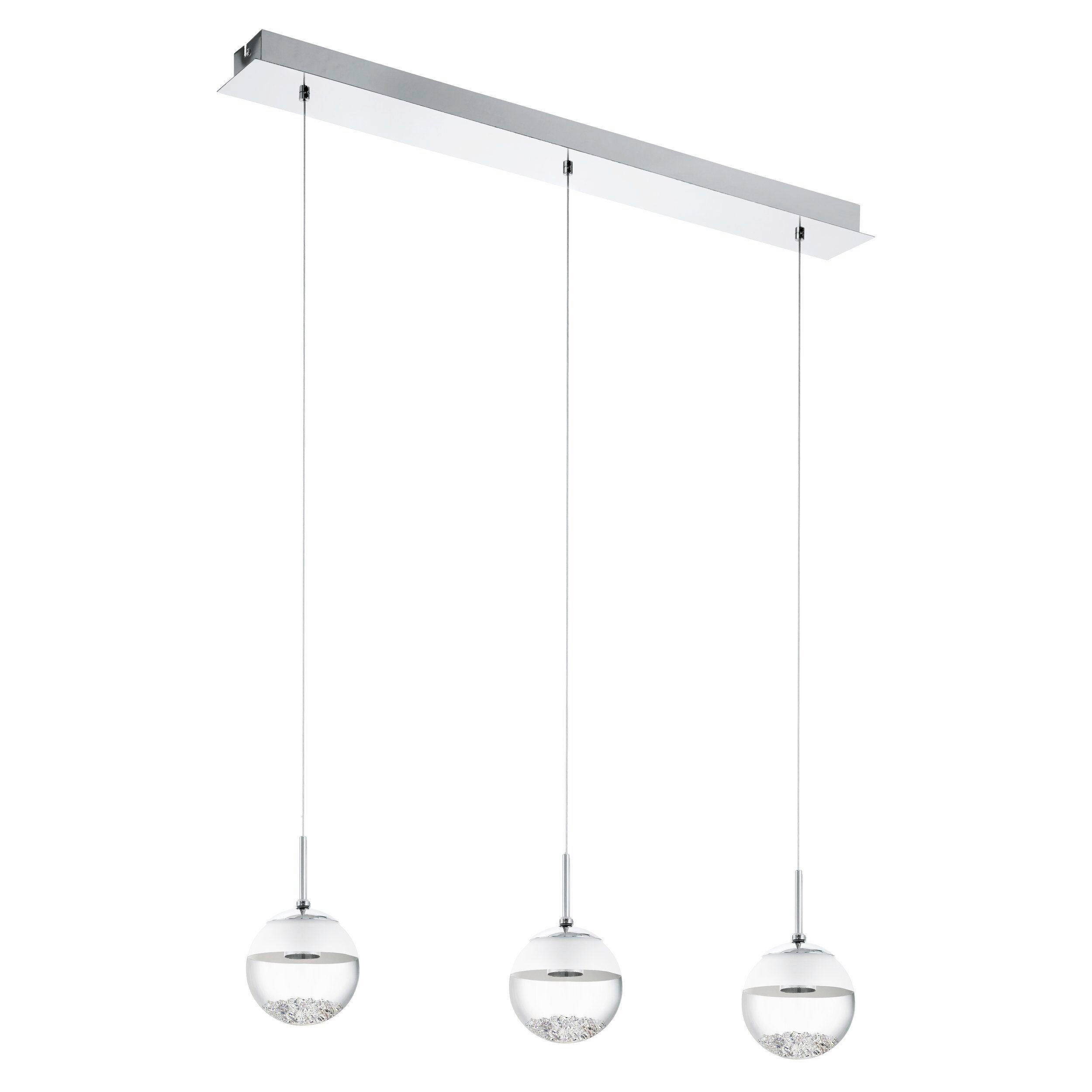 LED-HÄNGLAMPA 87/14/110 cm  - vit/kromfärg, Basics, glas (87/14/110cm)