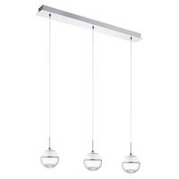 LED-HÄNGLAMPA 87/14/110 cm  - vit/kromfärg, Basics, glas (87/14/110cm)