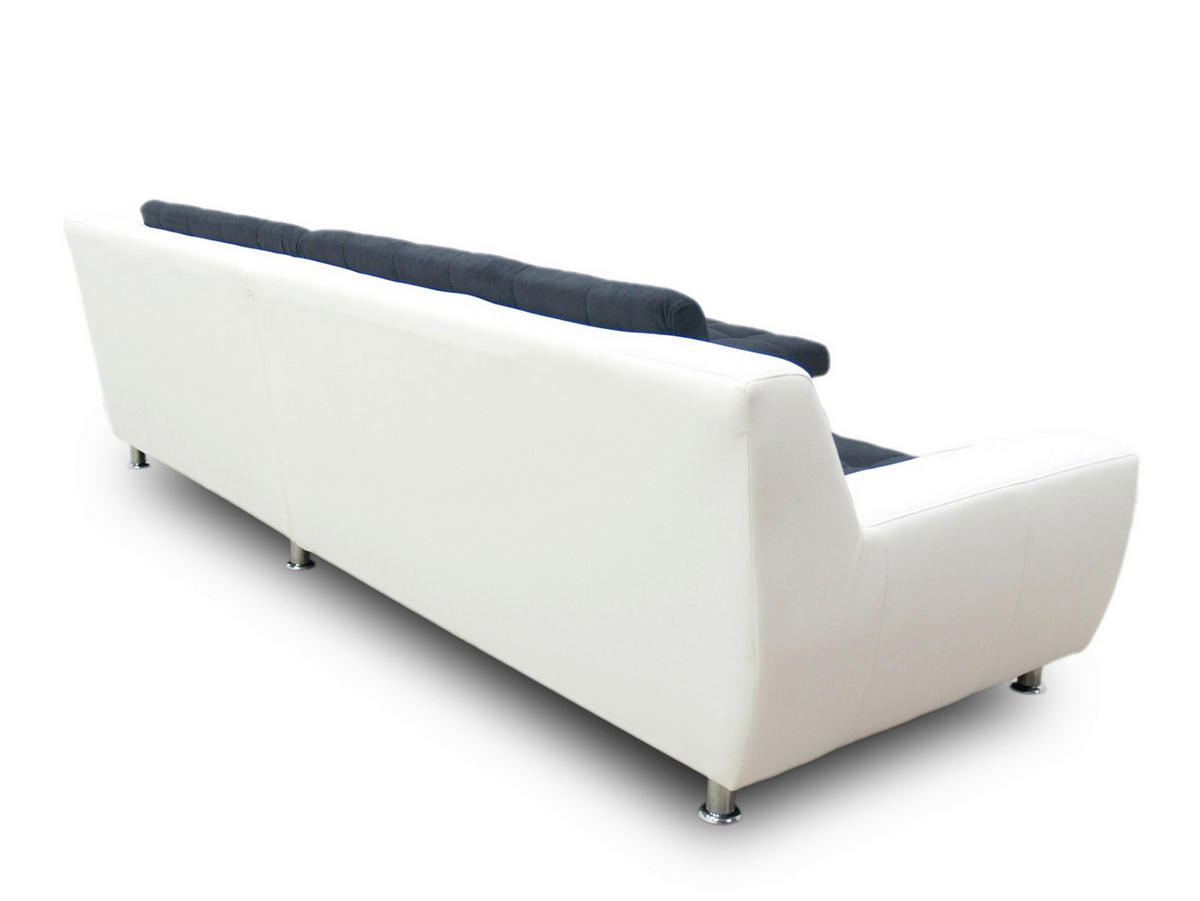 ECKSCHLAFSOFA MORTON Schwarz Mikrofaser  - Chromfarben/Schwarz, MODERN, Textil/Metall (304/200/84cm) - MID.YOU