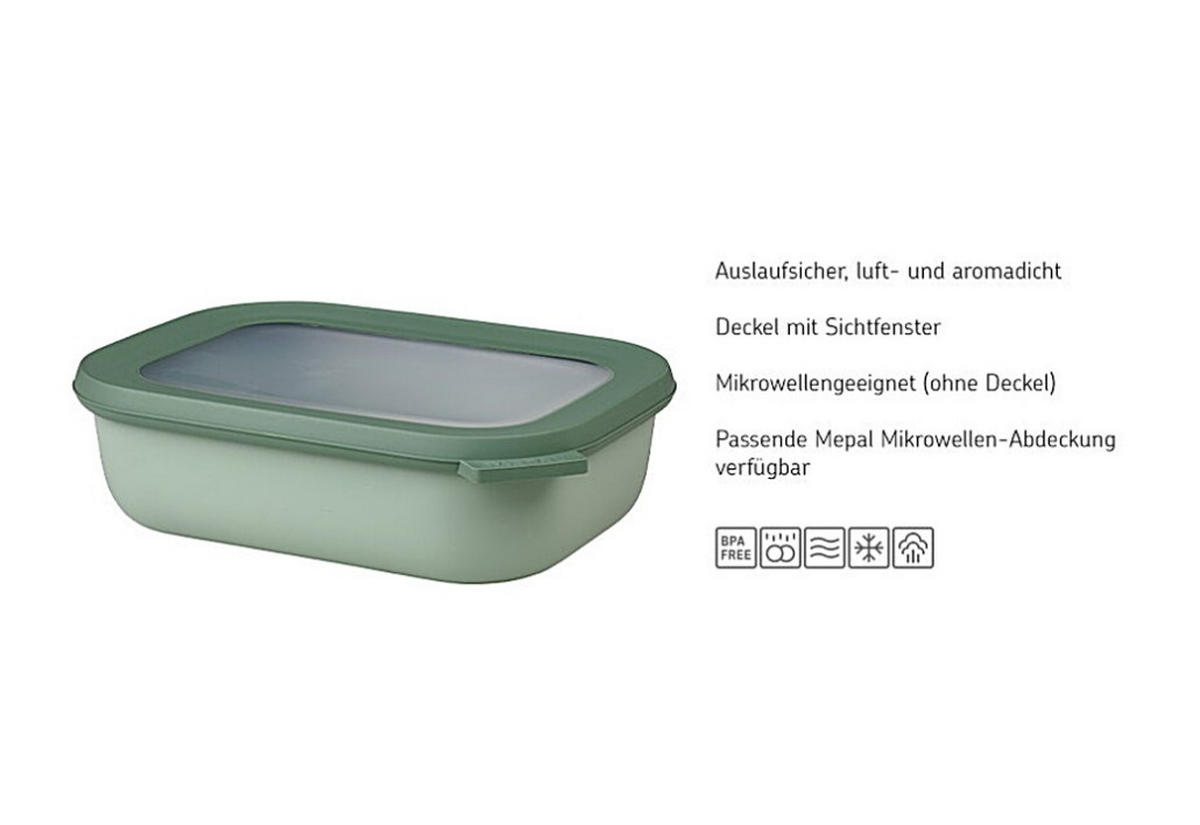 VORRATSDOSENSET 2-teilig  - Klar/Salbeigrün, Kunststoff (1000ml) - Mepal