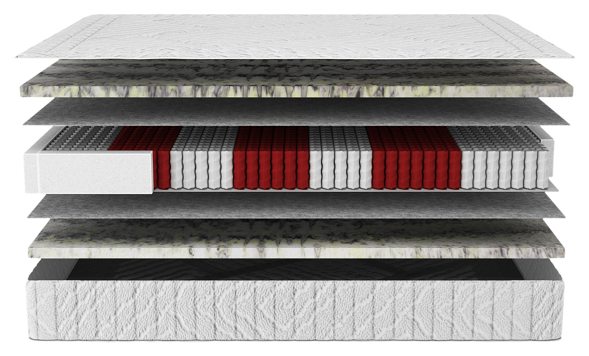 Thumbnail - Livetastic Boxspringmatratze Elegance H3, Weiß, Textil, H3, 7-Zonen, Höhe ca. 27 cm, Füllung: Schaumstoff, Taschenfederk...