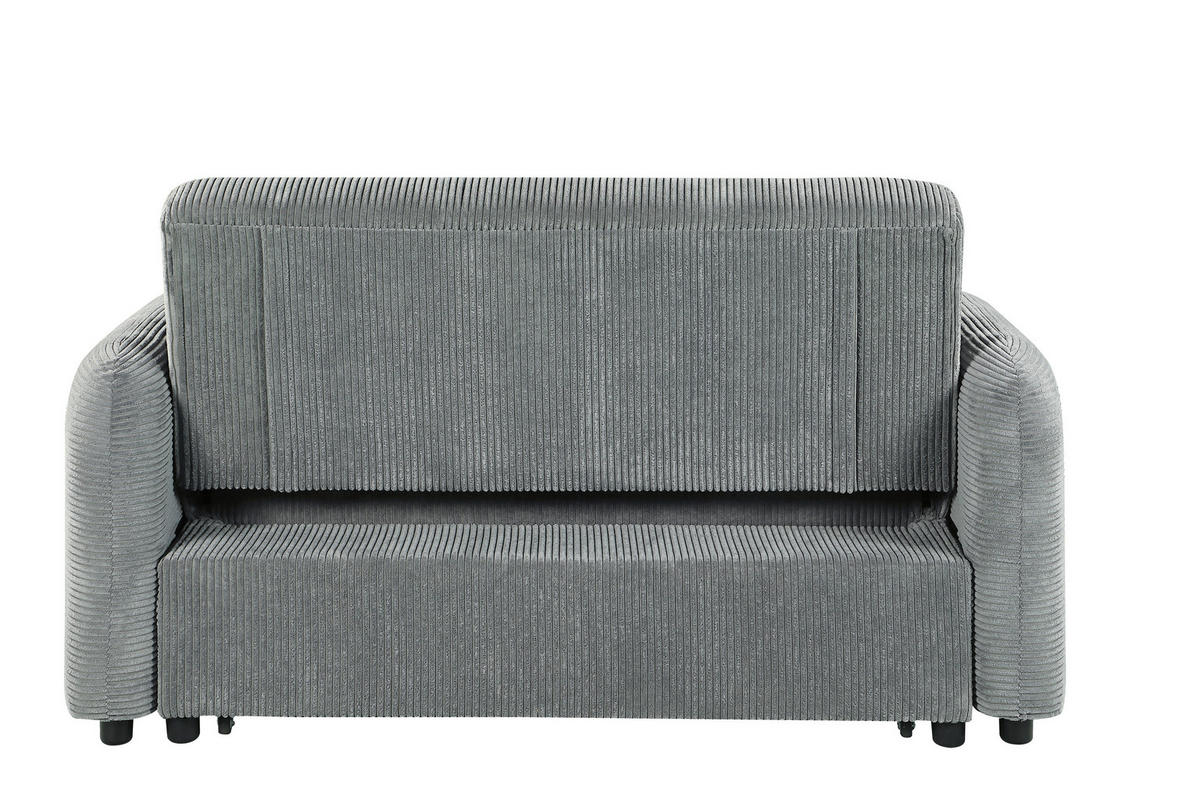SCHLAFSOFA Cord Dunkelgrau  - Dunkelgrau/Schwarz, Design, Kunststoff/Textil (150/86/90cm) - MID.YOU