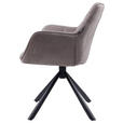 ARMLEHNSTUHL  Stoffauswahl, Typenauswahl, Sitzfläche 360° drehbar Struktur  - Taupe/Schwarz, Design, Textil/Metall (62/83,5/63cm) - Hom`in