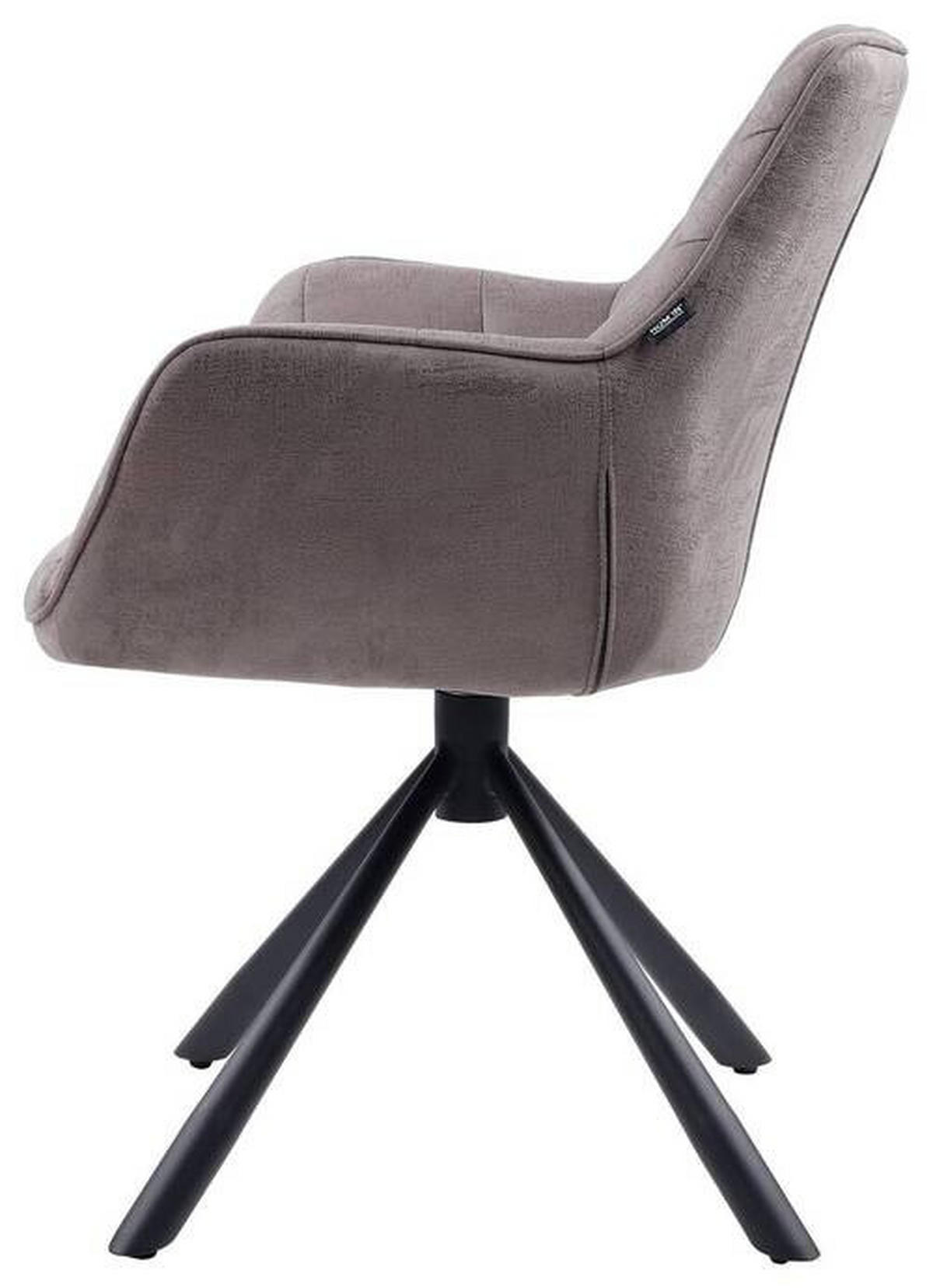 ŽIDLE S PODRUČKAMI, železo, struktura, šedohnědá - černá/šedohnědá, Design, kov/textil (62/83,5/63cm) - Hom`in