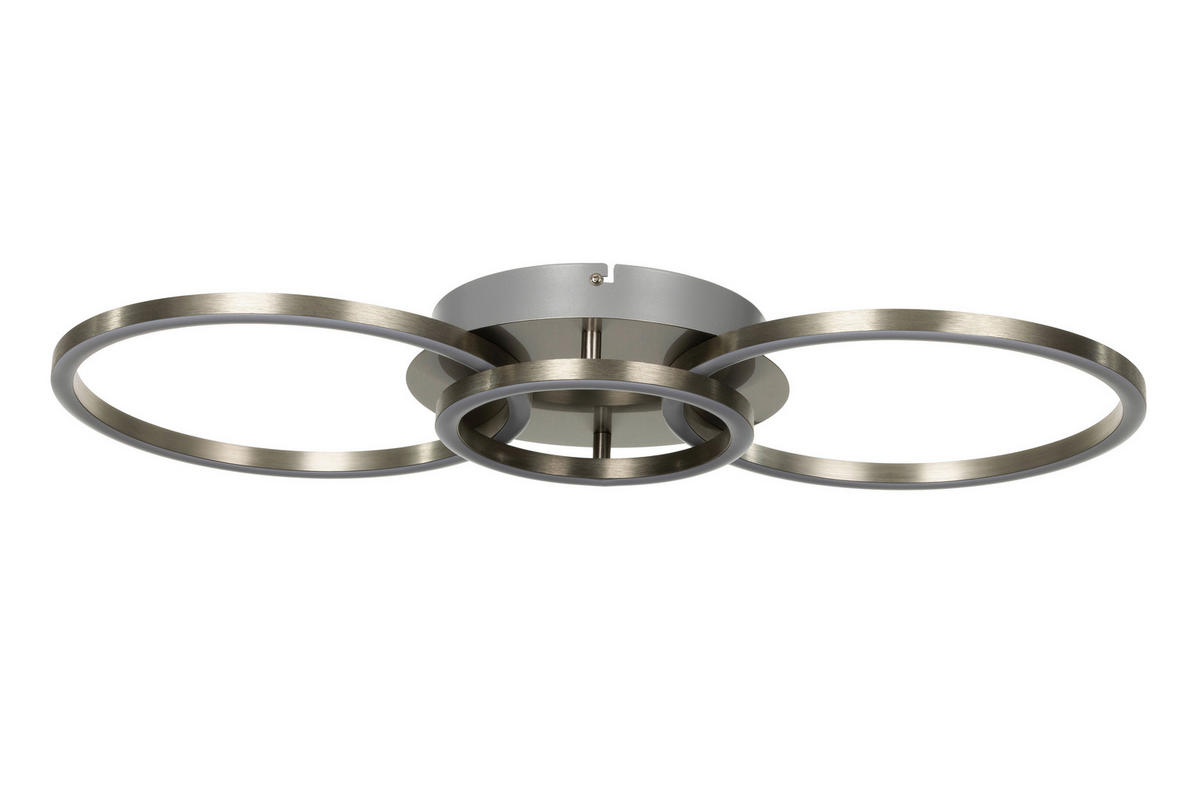 STROPNÍ LED SVÍTIDLO, 68/30/7,5 cm - barvy niklu, Basics, kov/plast (68/30/7,5cm) - Novel