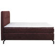 BOXSPRINGBETT 140/200 cm  in Dunkelrot  - Schwarz/Dunkelrot, Design, Textil/Metall (140/200cm) - Esposa