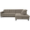 ECKSOFA in Webstoff Beige  - Beige/Schwarz, Design, Holz/Textil (297/216cm) - Xora