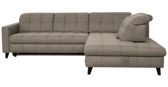 ECKSOFA in Webstoff Beige 297/216 cm - Beige/Schwarz, Design, Holz/Textil (297/216cm) - Xora