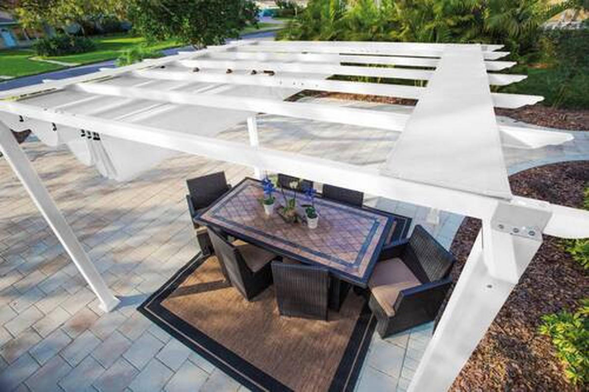 PERGOLA 350/235/350 cm Aluminium  - Weiß, Basics, Kunststoff/Metall (350/235/350cm) - Ambia Garden