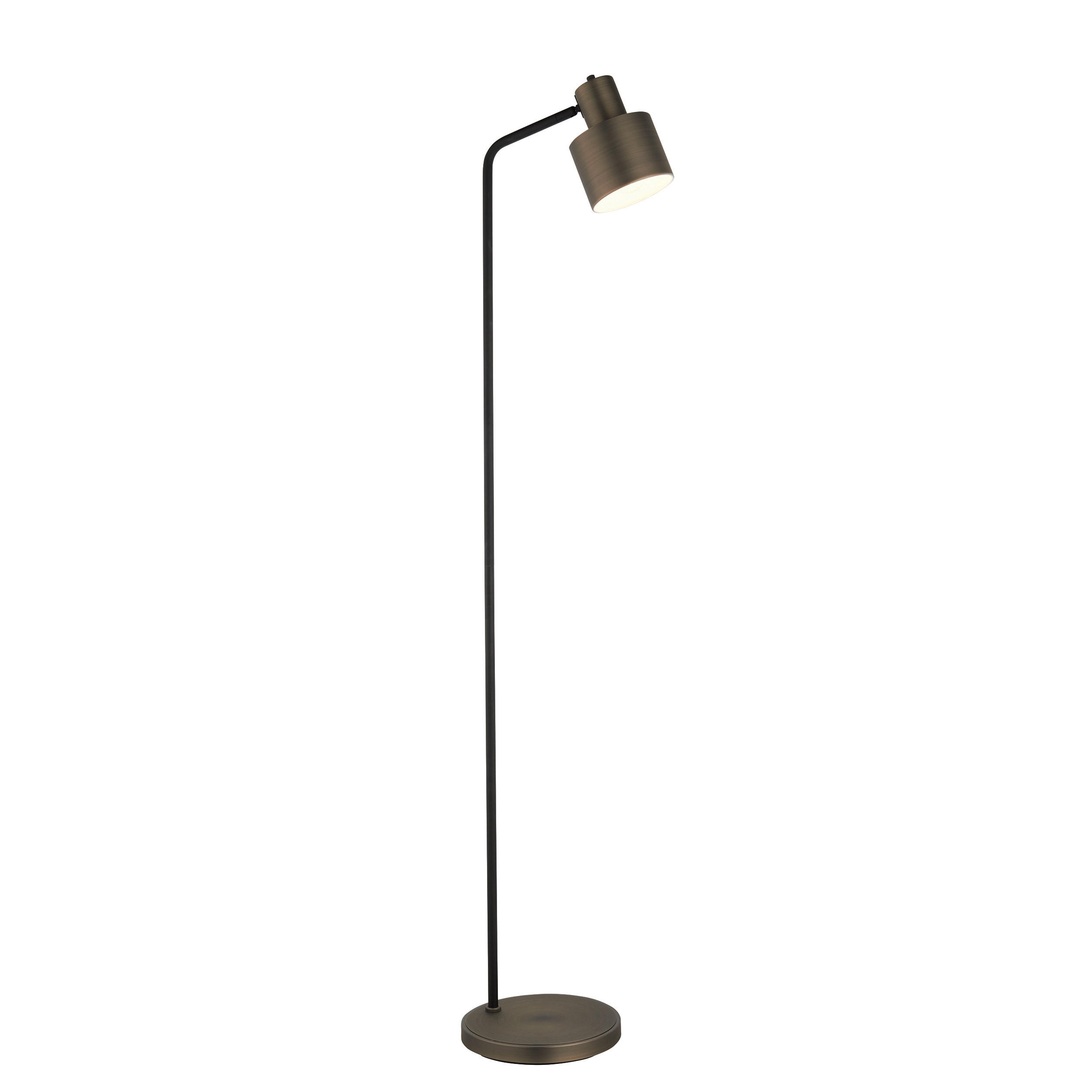 STEHLEUCHTE 25/34/148 cm    - Schwarz/Bronzefarben, KONVENTIONELL, Metall (25/34/148cm) - ENDON