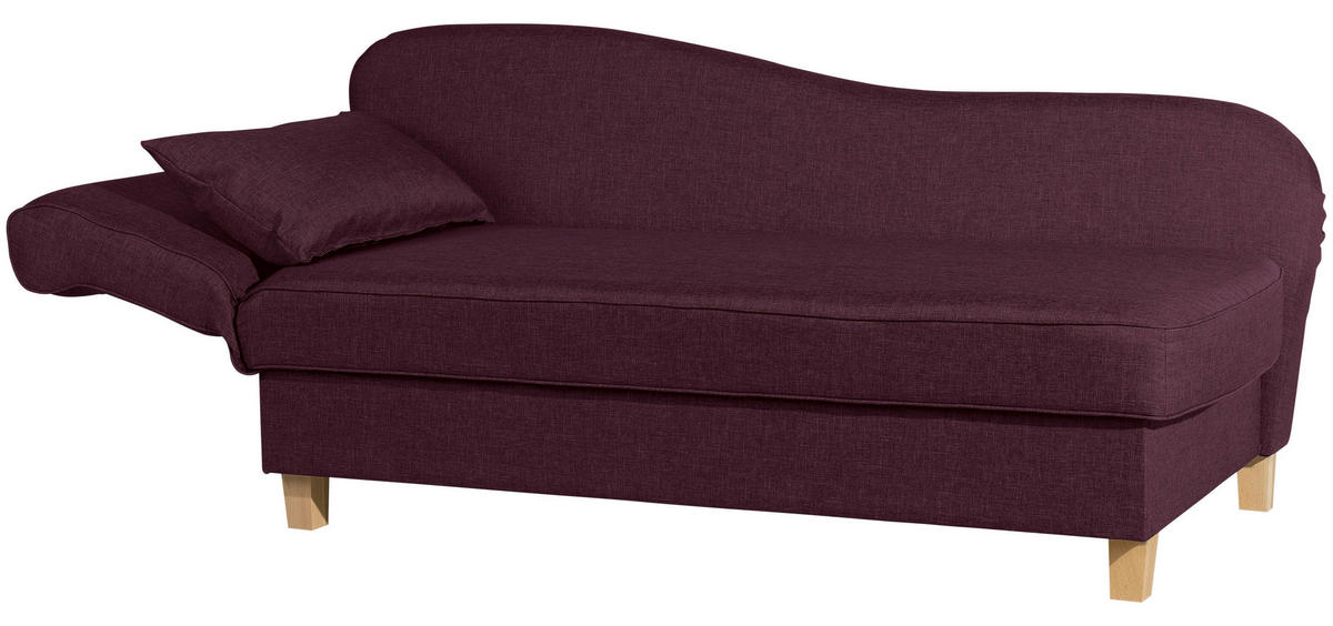 RÉCAMIERE in Flachgewebe Dunkelrot  - Buchefarben/Dunkelrot, Design, Holz/Textil (190/88/82cm) - Max Winzer