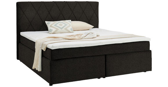 BOXSPRINGBETT 180/200 cm in Mokka - Schwarz/Mokka, Design, Kunststoff/Textil (180/200cm) - Xora