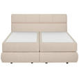 BOXSPRINGBETT 200/200 cm,  in Creme, motorische Verstellbarkeit, Matratzen, H3 + H3 = fest  - Creme/Schwarz, Design, Kunststoff/Textil (200/200cm) - Dieter Knoll