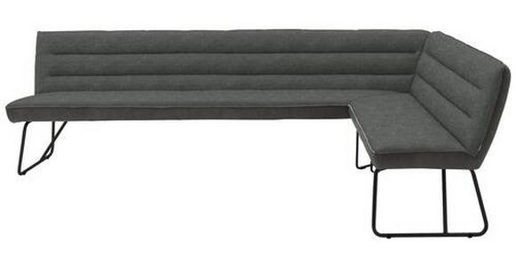 ECKBANK 304/184 cm  in Grau, Schwarz  - Schwarz/Grau, Design, Textil/Metall (304/184cm) - Dieter Knoll