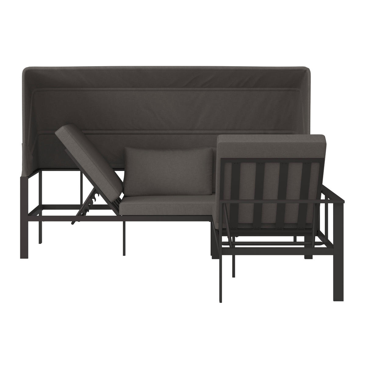 DINING-LOUNGESET Aluminium  - Anthrazit/Grau, MODERN, Glas/Textil (224/64/149/224cm) - Ambia Garden