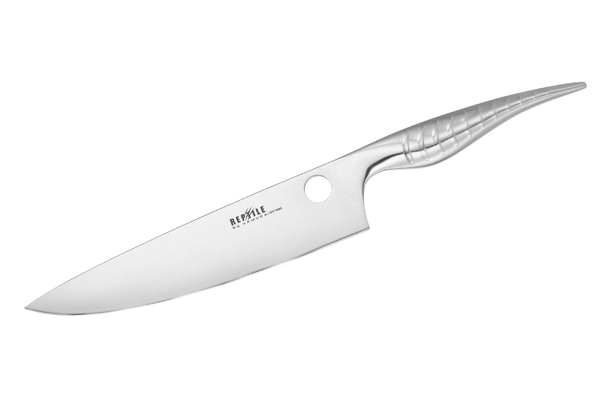 NOŽ ZA ŠEFA KUHINJE  REPTILE        34 cm    nerjaveče jeklo - srebrne barve, Basics, kovina (34cm) - Samura