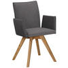 ARMLEHNSTUHL  in Samt  - Eichefarben/Grau, Konventionell, Holz/Textil (60/91/61cm) - Moderano