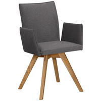 ARMLEHNSTUHL  in Samt  - Eichefarben/Grau, Konventionell, Holz/Textil (60/91/61cm) - Moderano