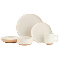 KOMBISERVICE Braun, Weiß Terra Nova 20-teilig 4 Personen  - Braun/Weiß, Trend, Keramik - Novel