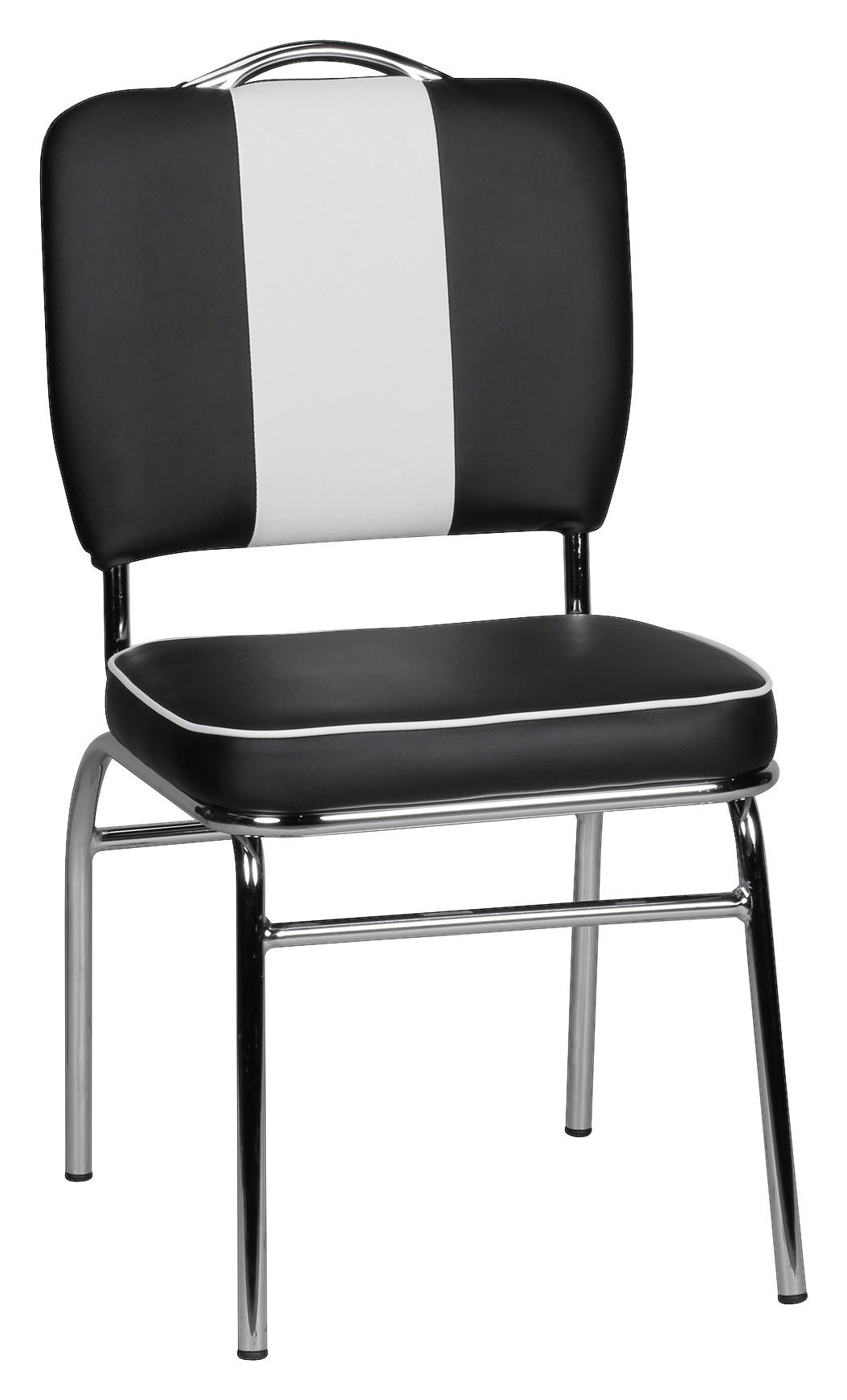 Scaun din plastic, negru, alb