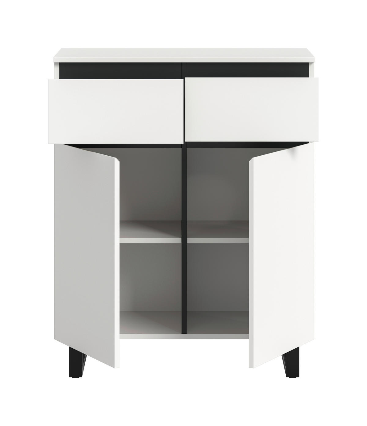 KOMMODE  in 80/99/36 cm  - Schwarz/Weiß, Design, Holzwerkstoff/Metall (80/99/36cm) - Livetastic