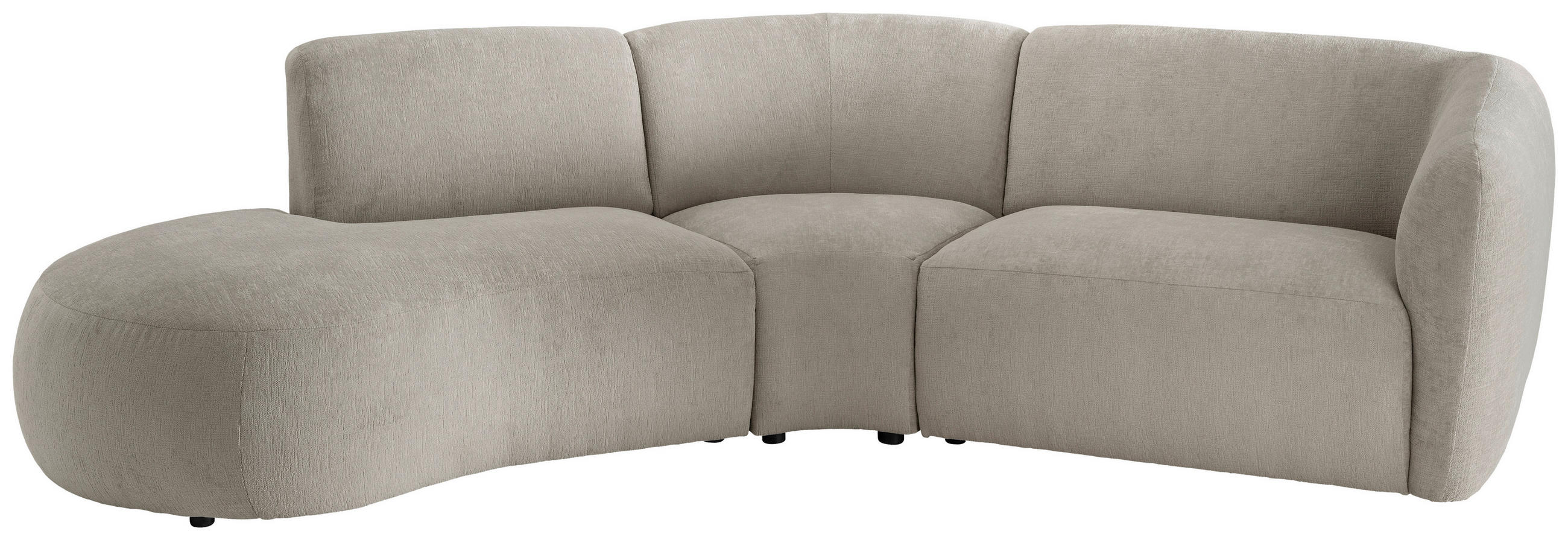 ECKSOFA Taupe Mikrofaser  - Taupe/Schwarz, MODERN, Kunststoff/Textil (182/276cm) - Livetastic