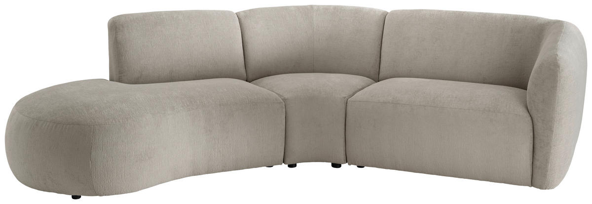 ECKSOFA  in Mikrofaser Taupe  182/276 cm  - Taupe/Schwarz, MODERN, Kunststoff/Textil (182/276cm) - Livetastic
