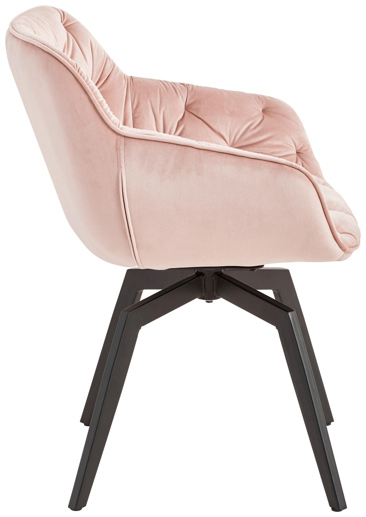 ARMLEHNSTUHL  in Eisen Samt  - Schwarz/Rosa, MODERN, Holz/Textil (58/83/63cm) - Livetastic