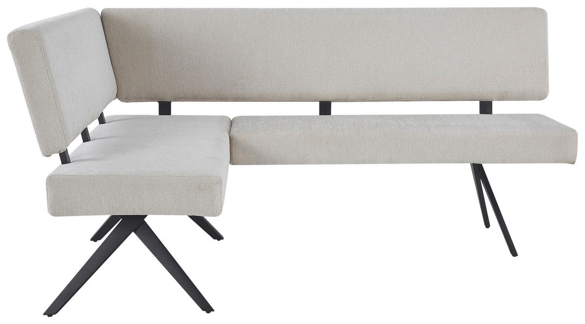 ECKBANK  in Schwarz, Beige  - Beige/Schwarz, KONVENTIONELL, Textil/Metall (190/150/90/62cm) - MID.YOU