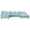 WOHNLANDSCHAFT in Textilgeflecht Hellblau  - Wengefarben/Hellblau, Design, Holz/Textil (167/296/170cm) - Livetastic