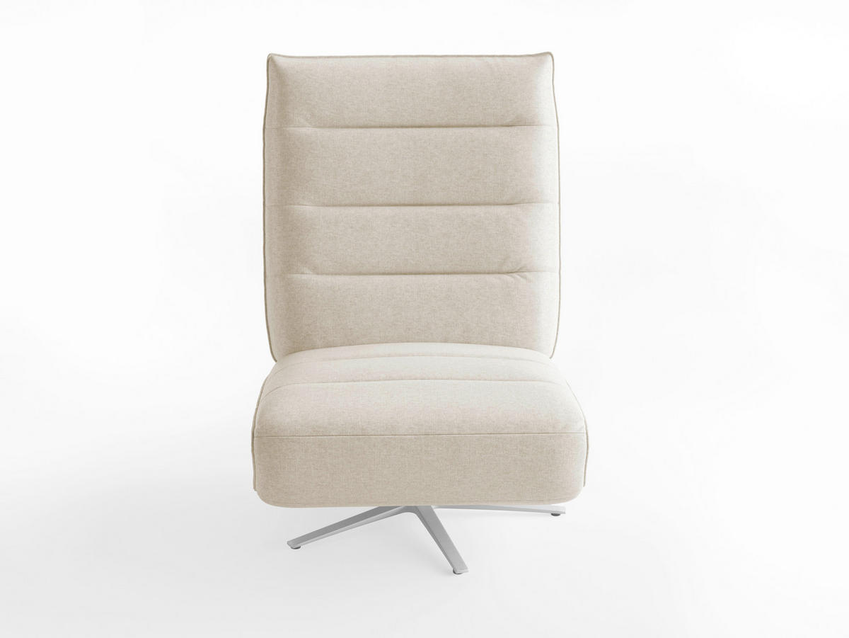 RELAXSESSEL Textil Sandfarben  - Sandfarben/Silberfarben, Basics, Textil/Metall (80/109/98cm) - Sit & More