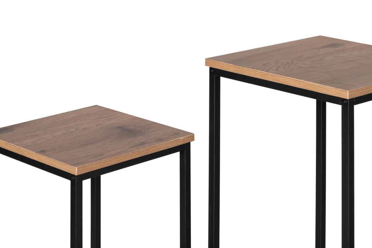 BLUMENTISCHSET in Metall, Holzwerkstoff   - Schwarz/Naturfarben, Design, Holzwerkstoff/Metall (35/30/80/65/35/30cm) - MID.YOU