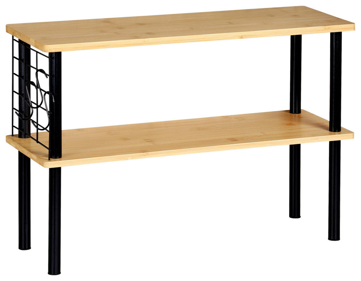 KÜCHENREGAL  - Hellbraun/Schwarz, Basics, Naturmaterialien/Metall (55/38/20cm) - Kesper