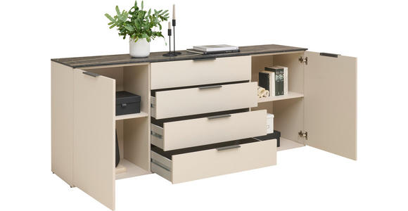 SIDEBOARD  in 200/81/44,5 cm  - Kaschmir/Anthrazit, Design, Holzwerkstoff/Kunststoff (200/81/44,5cm) - Voleo